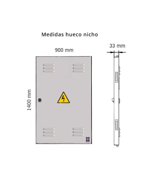 Puerta metálica de exterior luz 900x1400mm con marco L.