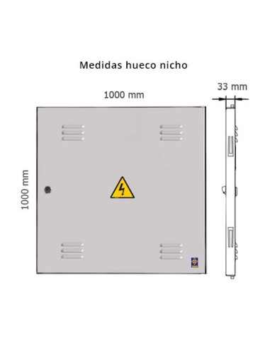 Puerta metálica de exterior luz 1000x1000mm con marco L.
