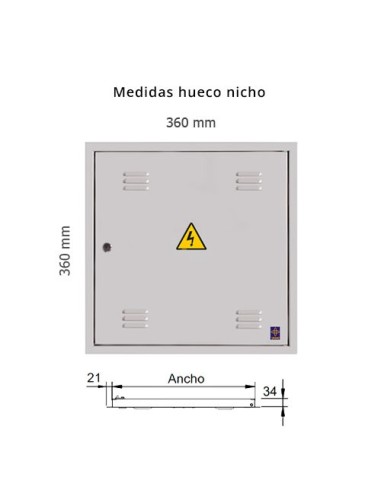 Puerta metálica de exterior luz 360x360mm con marco Z.