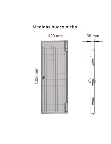 Puerta metálica panelable luz 420x1250mm de exterior.