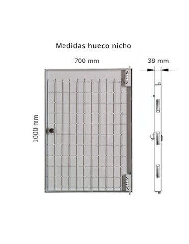 Puerta metálica panelable luz 700x1000mm de exterior.