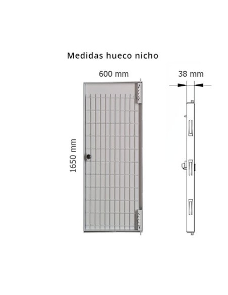 Puerta metálica panelable luz 600x1650mm de exterior.