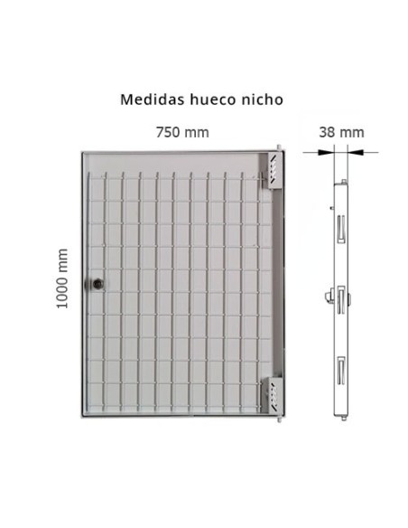 Puerta metálica panelable luz 750x1000mm de exterior.