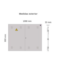 Puerta metálica 1000x800mm con cerradura de triángulo 2