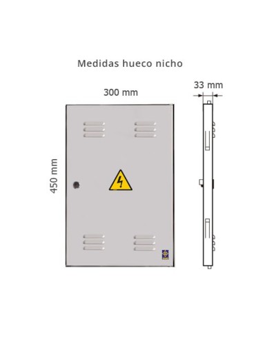 Puerta metálica de exterior luz 300x450mm con marco L.