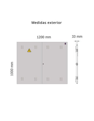 Puerta metálica 1200x1000mm con cerradura de triángulo