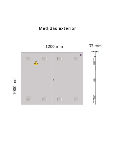 Puerta metálica 1200x1000mm con cerradura de triángulo