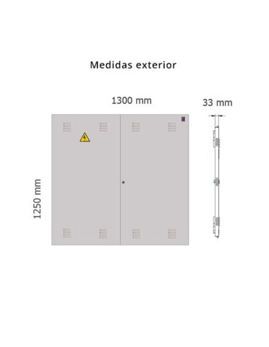Puerta metálica 1300x1250mm con cerradura de triángulo