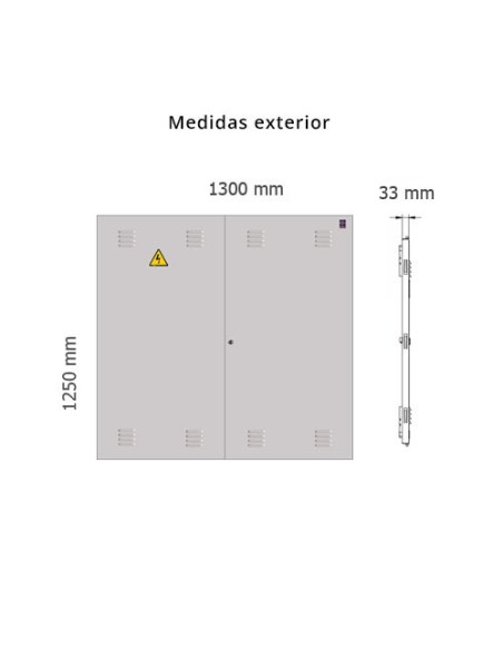 Puerta metálica 1300x1250mm con cerradura de triángulo Puerta metálica 1300x1250mm con cerradura de triángulo