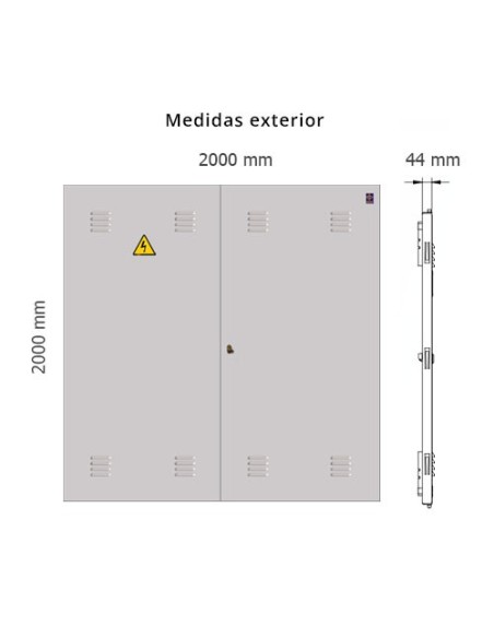 Puerta metálica 2000x2000mm con cerradura de compañía Puerta metálica 2000x2000mm con cerradura de compañía