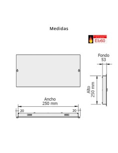 Registro de inspección 250x250mm con protección EI2-60 2
