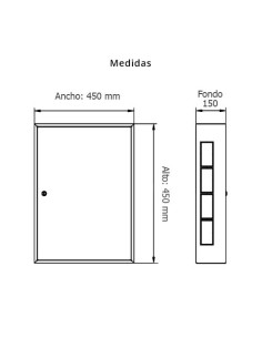 Armario registro de enlace ICT 450x450x150mm de 1 puerta 2
