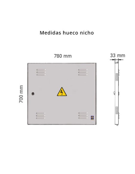 Puerta metálica de exterior luz 780x700mm con marco L.