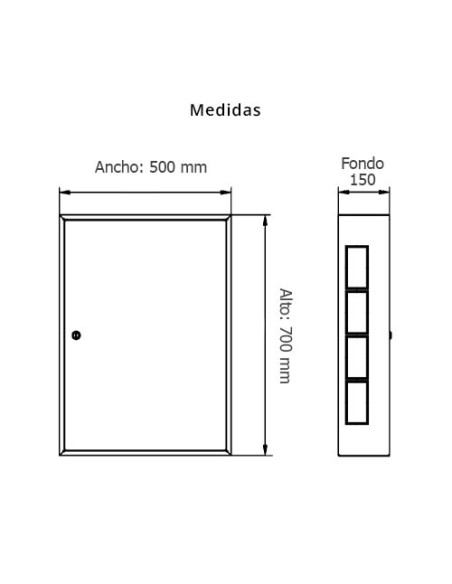 Armario registro de enlace ICT 500x700x150mm de 1 puerta