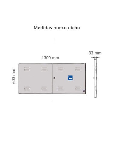 Puerta metálica exterior agua 1300x600mm marco L