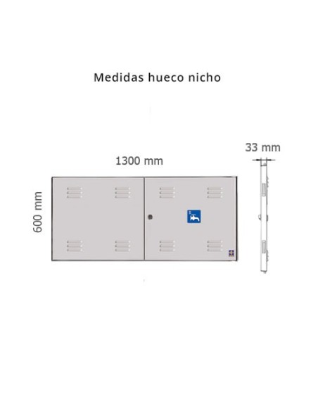 Puerta metálica exterior agua 1300x600mm marco L