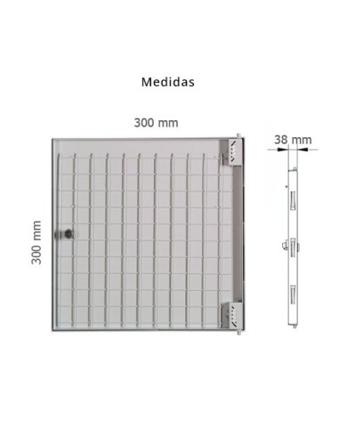 Puerta metálica panelable agua 300x300mm