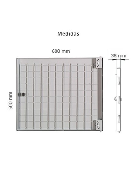 Puerta metálica panelable agua 600x500mm