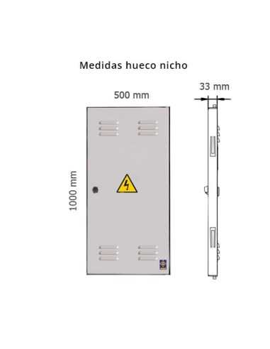 Puerta metálica de exterior luz 500x1000mm con marco L.