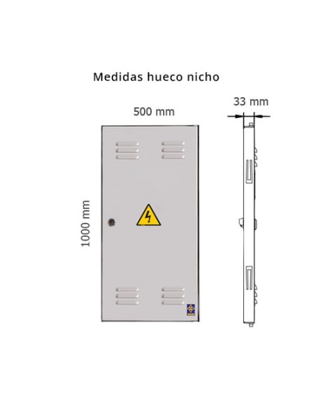Puerta metálica de exterior luz 500x1000mm con marco L.