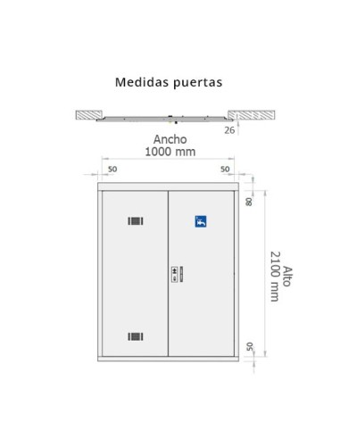 Frontal de contadores agua 1000x2100mm con ventilación