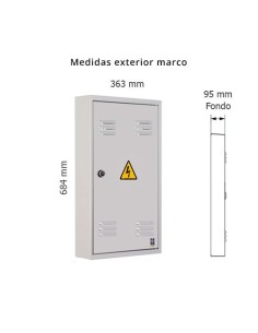 Puerta metálica de superficie luz 363x684x95mm de exterior. 2