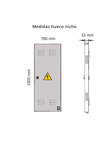 Puerta metálica de exterior luz 700x1800mm con marco L.