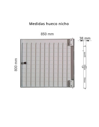 Puerta metálica panelable luz 850x800mm de exterior.